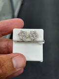 3 carat gold finish cluster earrings