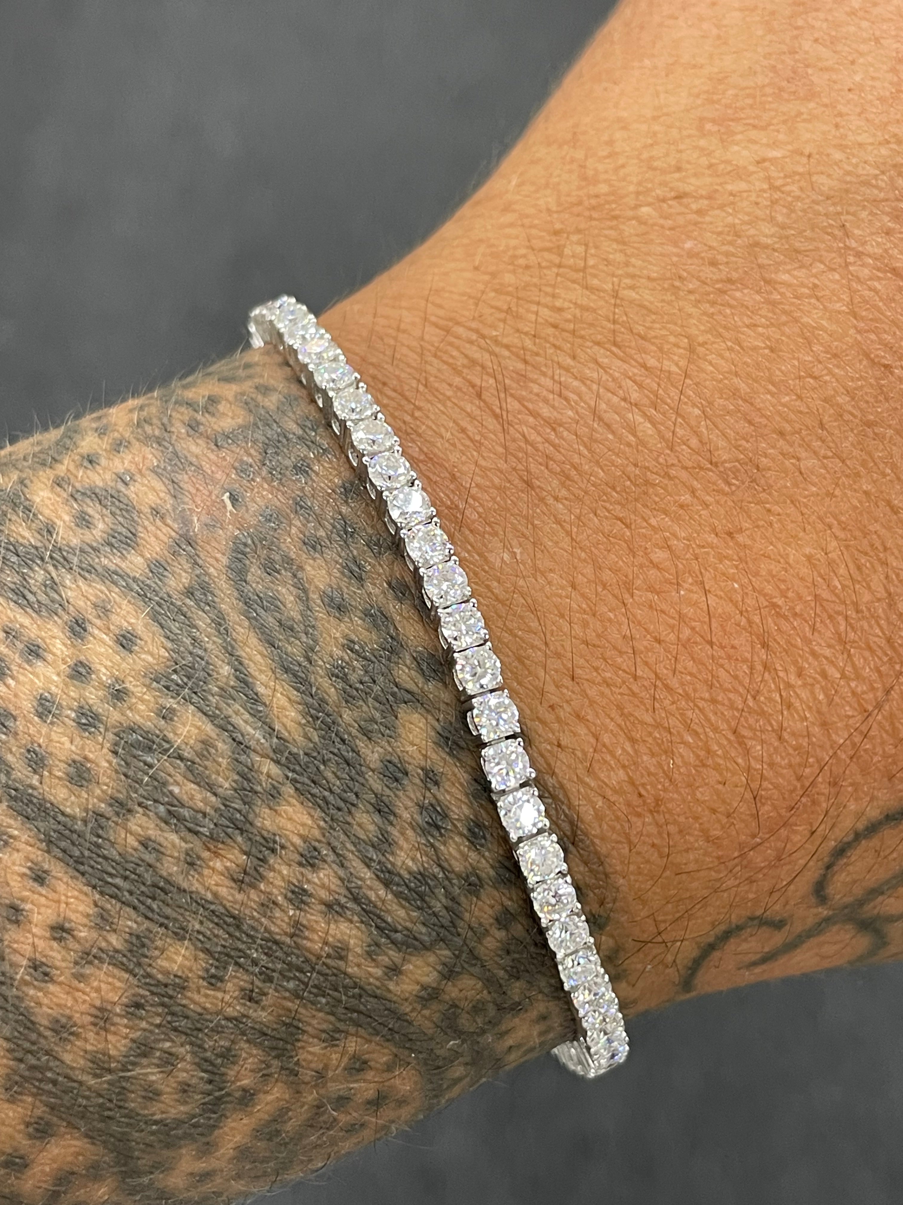 3mm moissanite tennis bracelet in 925 silver