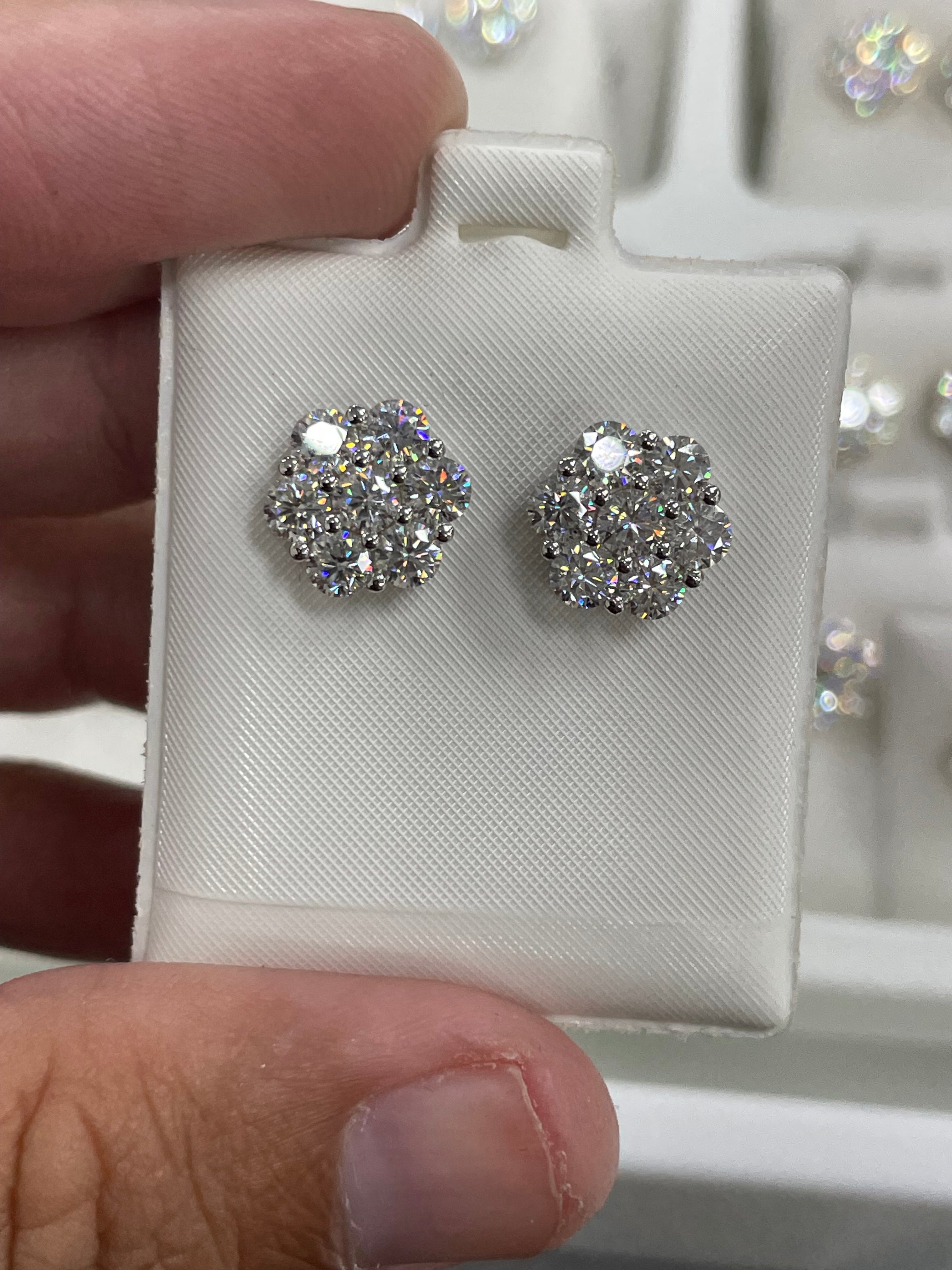 Cluster flower earrings