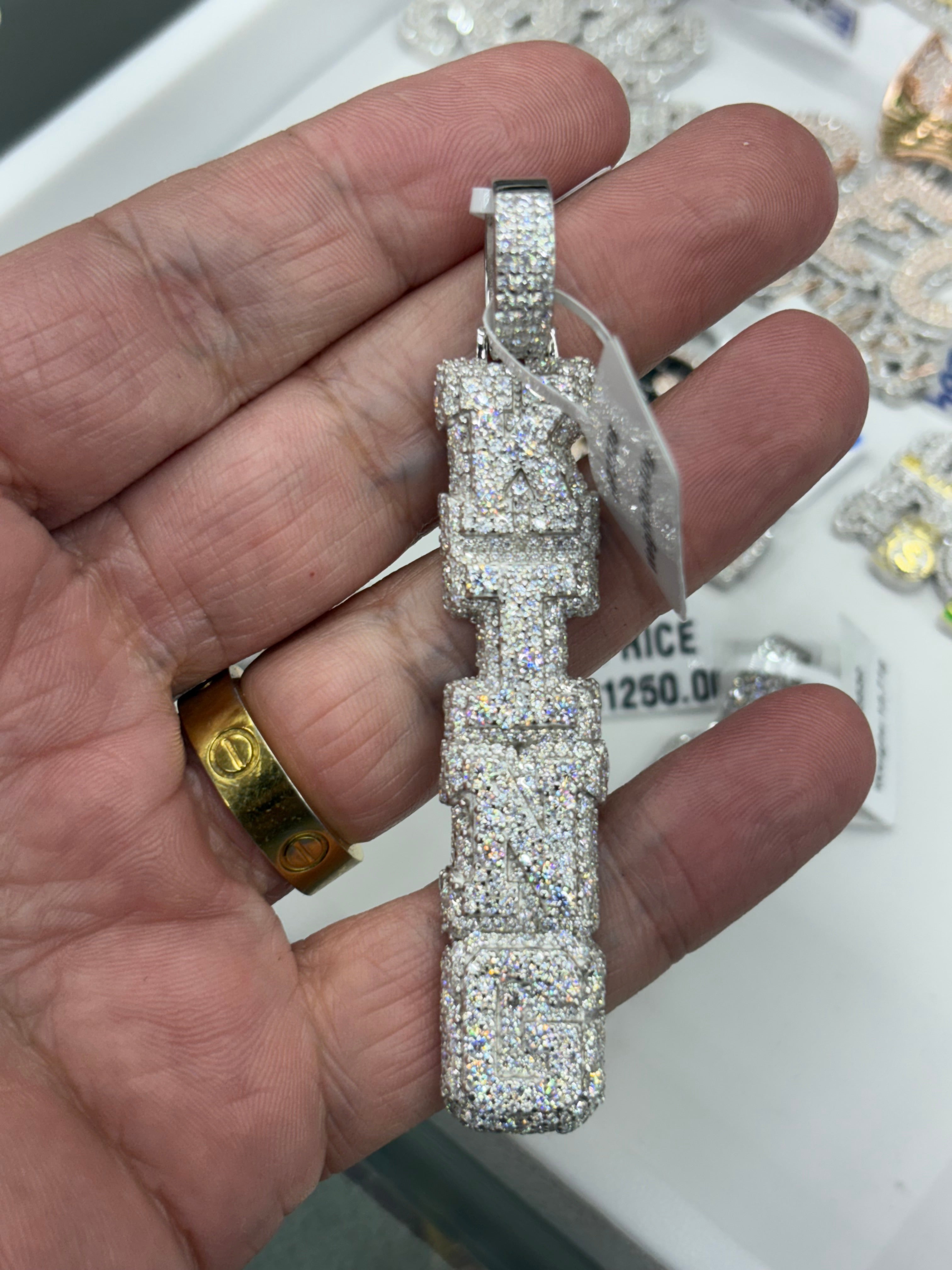 Vertical KING mosaic pendant