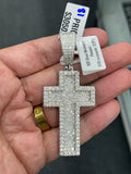 925 silver moissanite cross mosaic setting