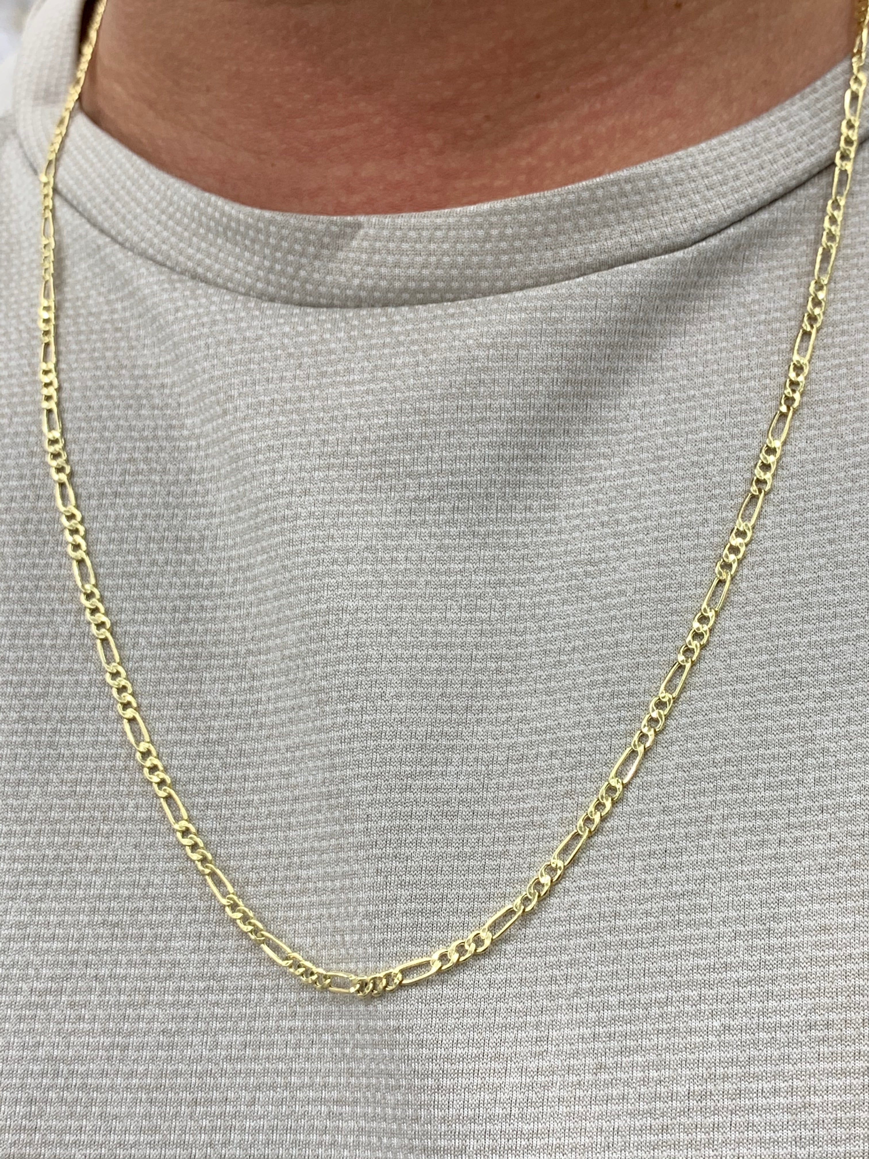2mm 10k real gold figaro chain