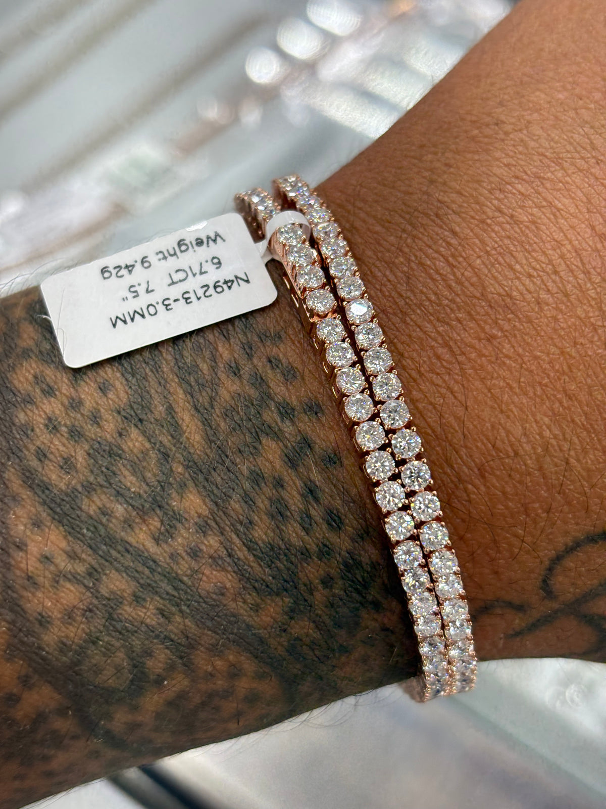 925 silver rose gold - 3mm tennis bracelet