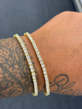 925 silver yellow gold 3mm tennis bracelet