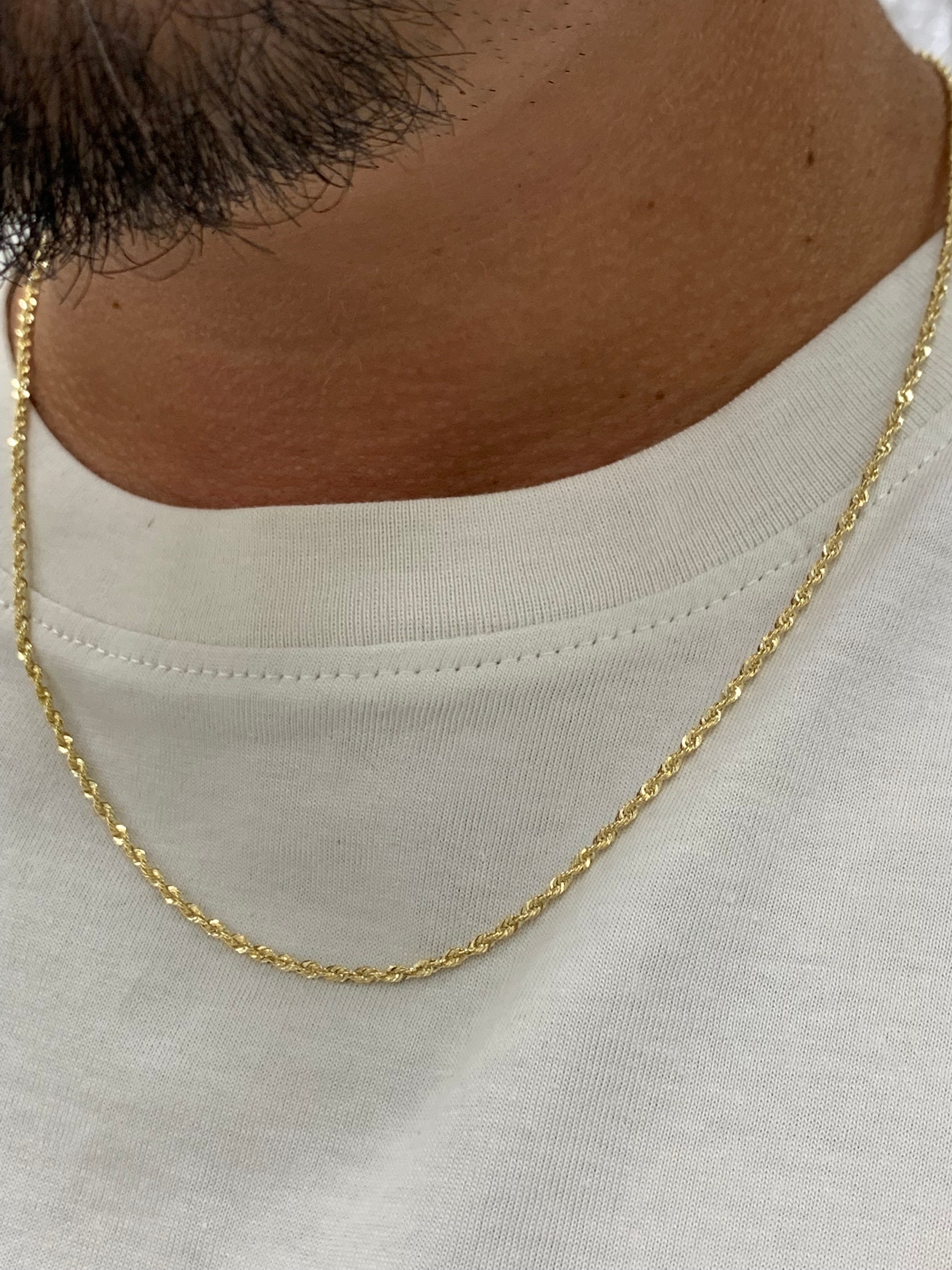 2mm 10k real gold hollow rope chain