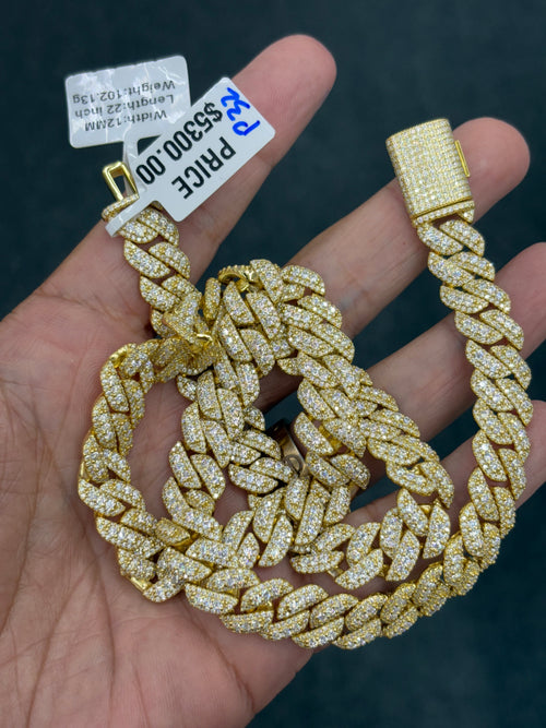 12mm gold finish big rock cuban