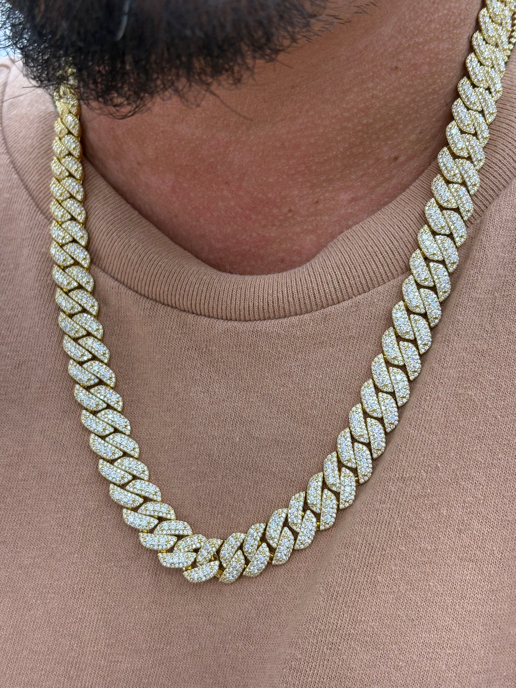 12mm gold finish big rock cuban