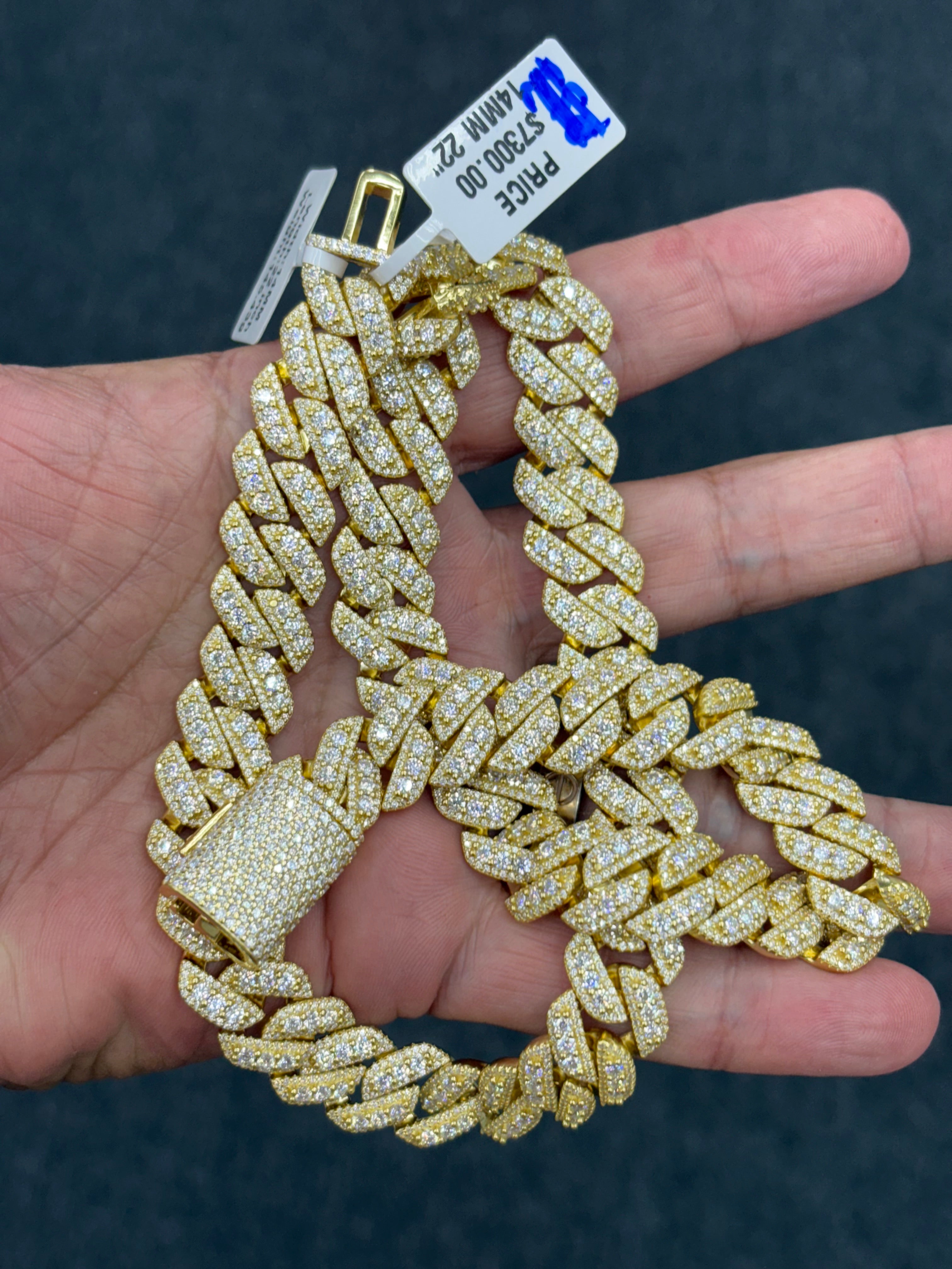 14mm big rock gold finish big rock Cuban