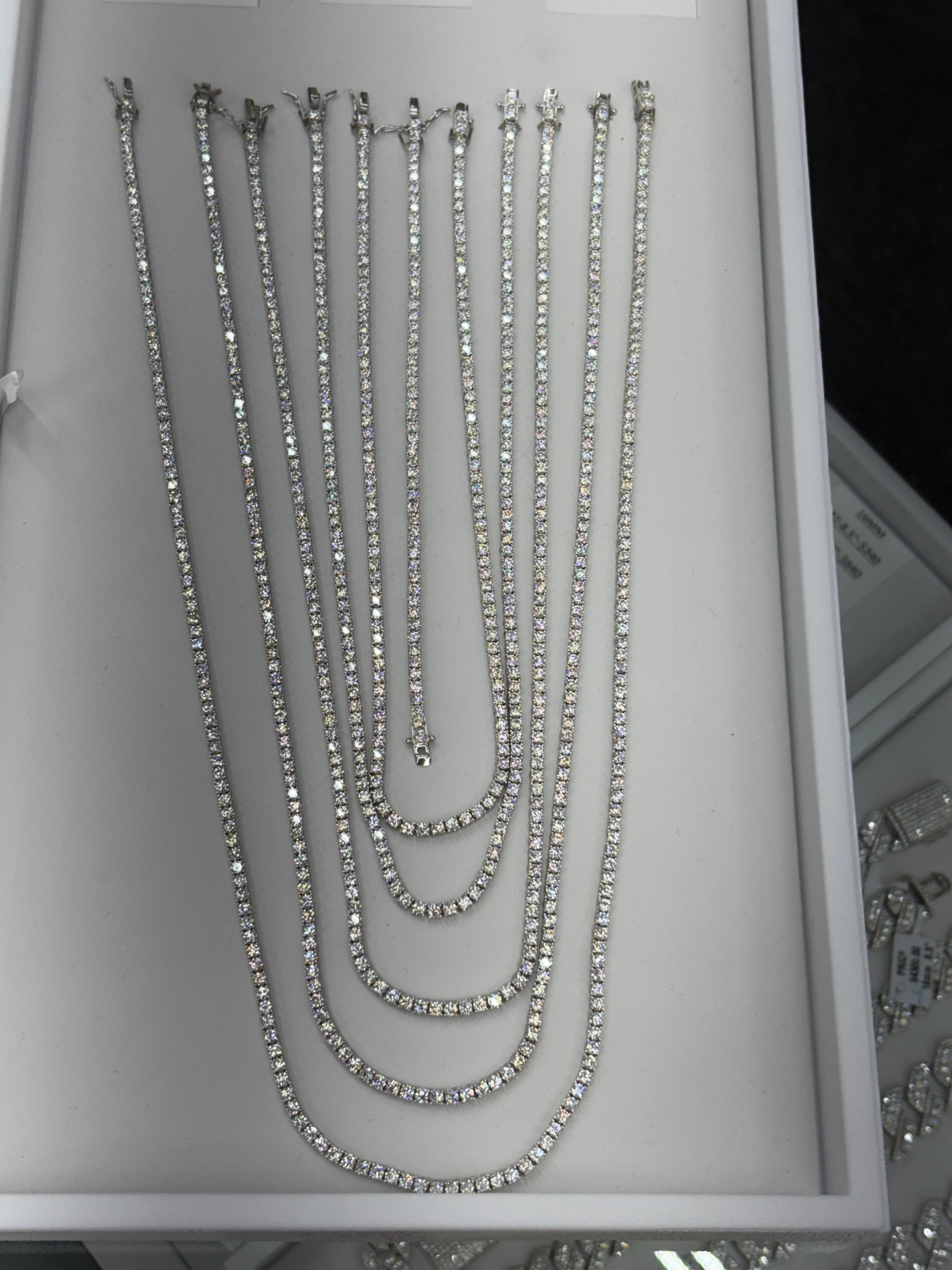 3mm moissanite 925 silver tennis chains