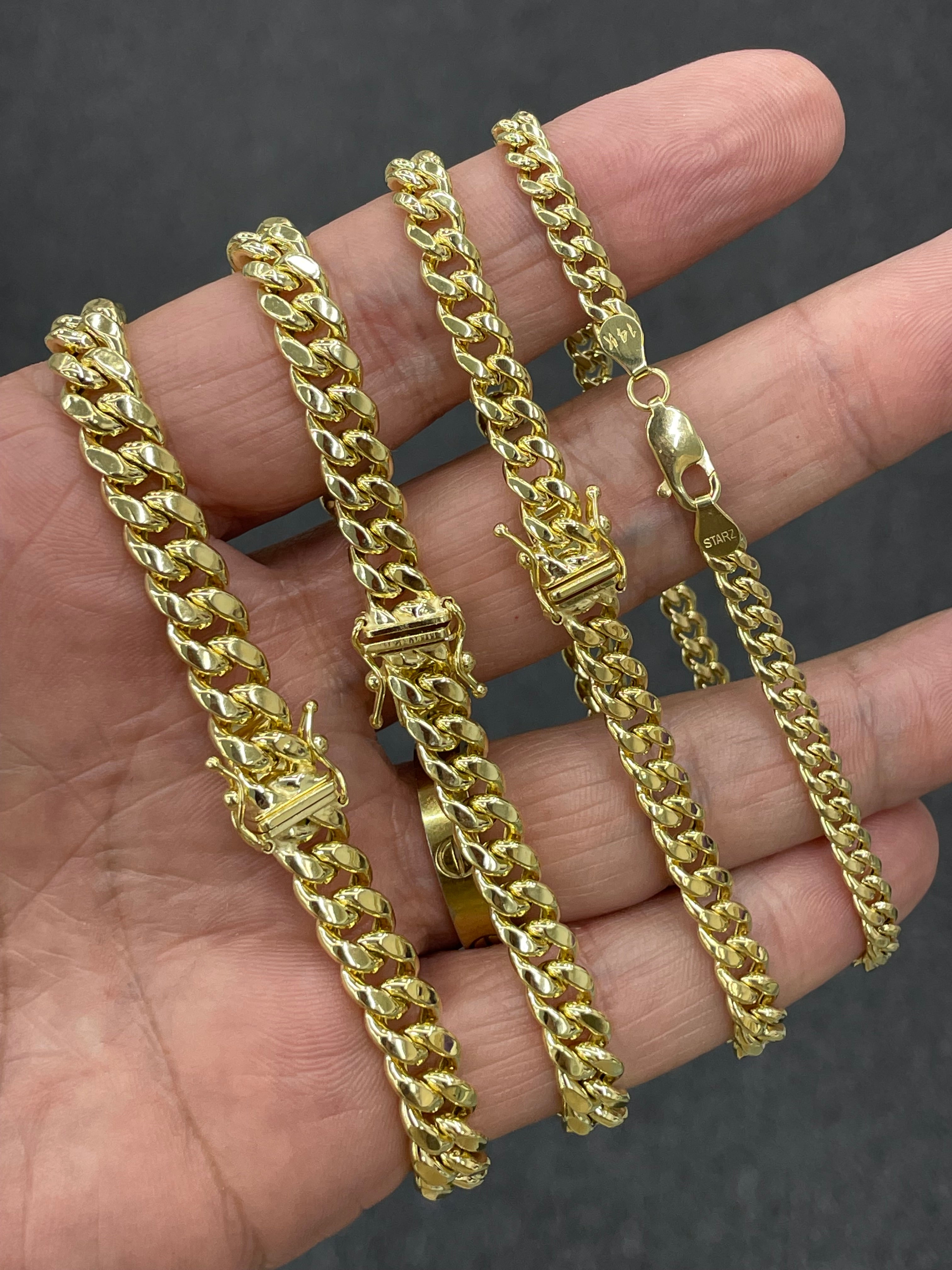 10k real gold cuban link bracelets