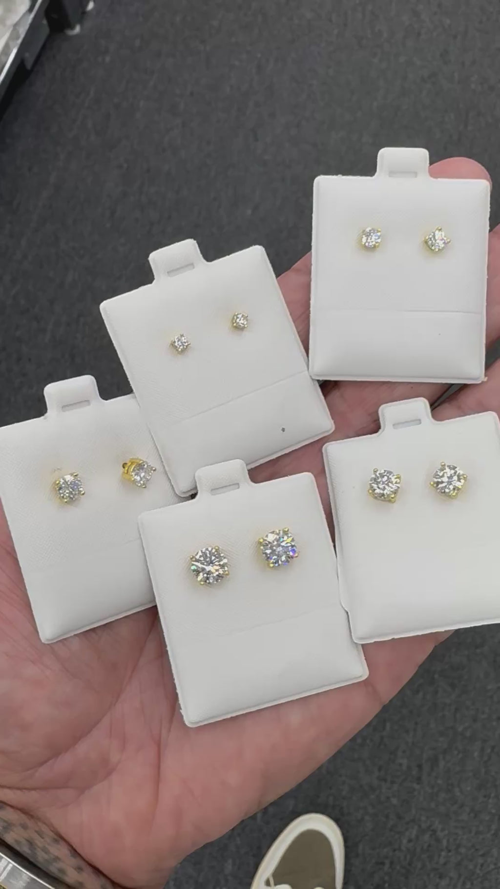 Gold finish vvs moissanite studs