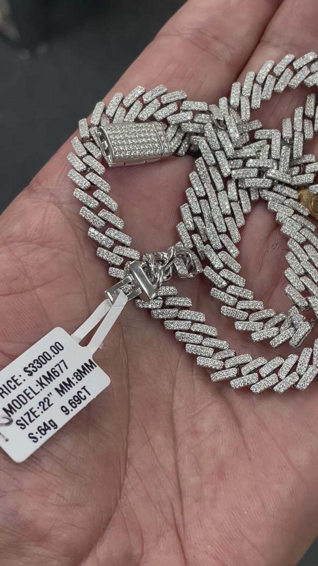 8mm 925 silver sharp edge moissanite  Cuban chain